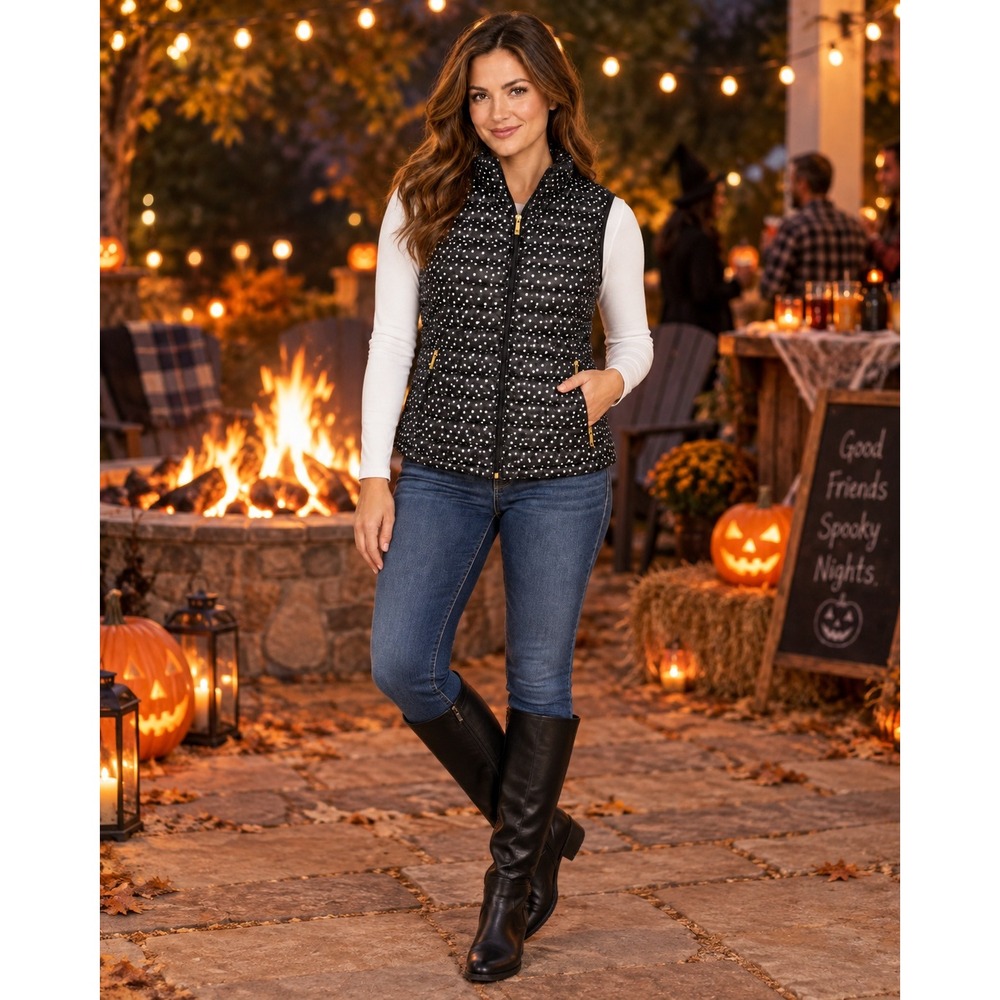 Tommy Hilfiger vest black with white poka dots